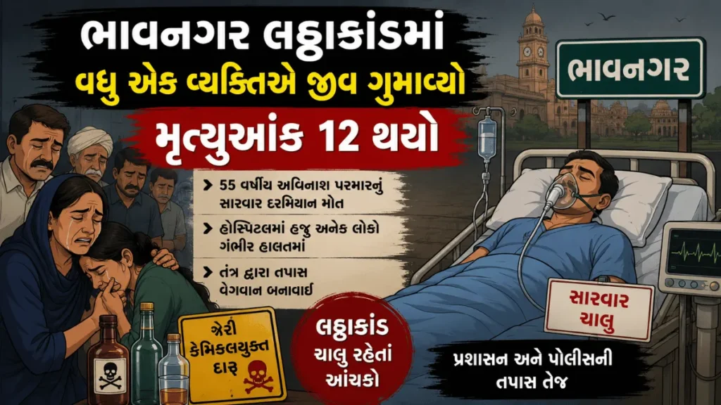 Bhavnagar Lattha Kand: વધુ એક વ્યક્તિનું મોત, મૃત્યુઆંક 12 પર પહોંચ્યો