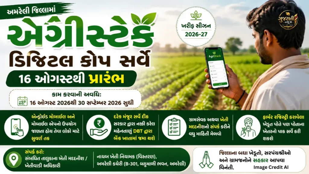 Amreli: 16 ઓગસ્ટથી Agritech Digital Crop Survey શરૂ થશે